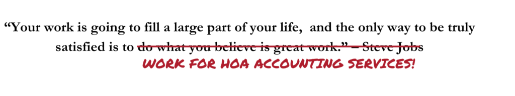 Employment opportunities at HOA accounting services